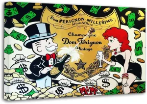 BUUTUUCE Alec-Monopolys Dom Perignon Canvas Art Poster And Wall Art Picture Print Modern Family Bedroom Decor Posters 24x36inch(60x90cm)
