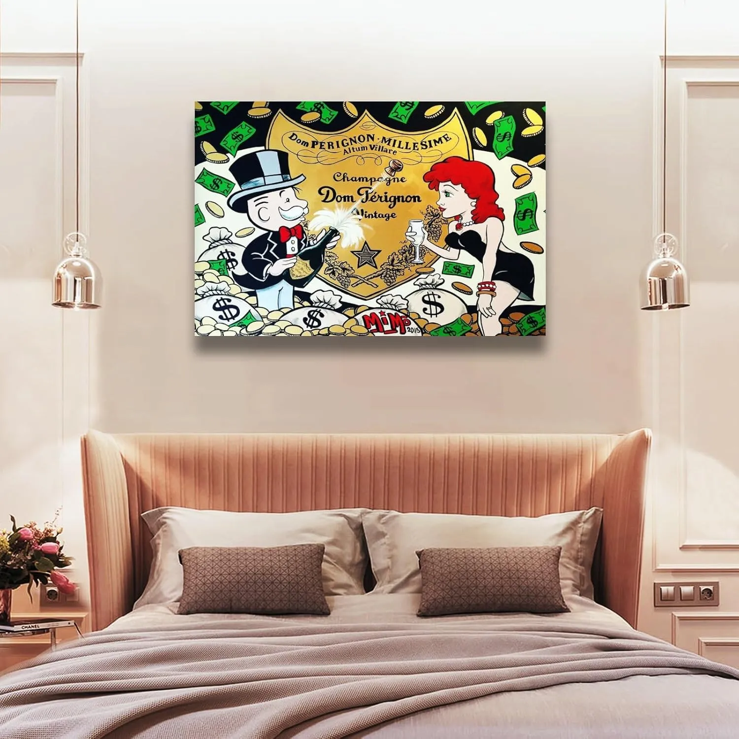 BUUTUUCE Alec-Monopolys Dom Perignon Canvas Art Poster And Wall Art Picture Print Modern Family Bedroom Decor Posters 24x36inch(60x90cm)