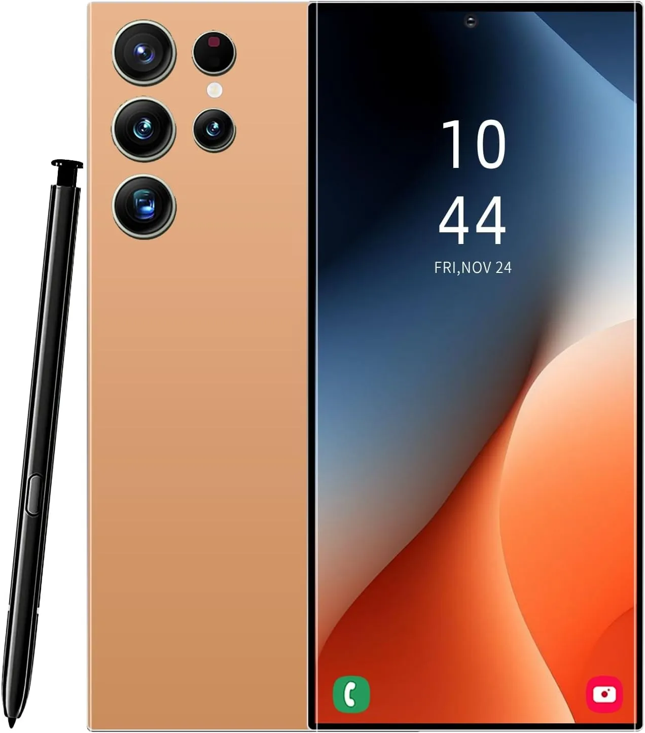 C24 Ultra Cell Phone,Android 14.0 Unlocked Phones,8 256GB Smartphone,Support Dual SIM Dual Standby Face Recognition,6800mAh Ultra Long Life Battery 5G Phone.(Orange)