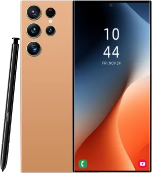 C24 Ultra Cell Phone,Android 14.0 Unlocked Phones,8 256GB Smartphone,Support Dual SIM Dual Standby Face Recognition,6800mAh Ultra Long Life Battery 5G Phone.(Orange)