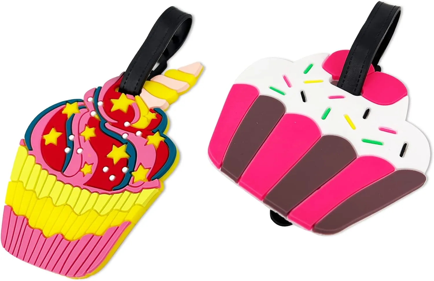 Cake 2 Pack Silicone Luggage Tag Baggage Handbag School Bag Suitcase Tags Cute Cruise ID Lable Identifiers