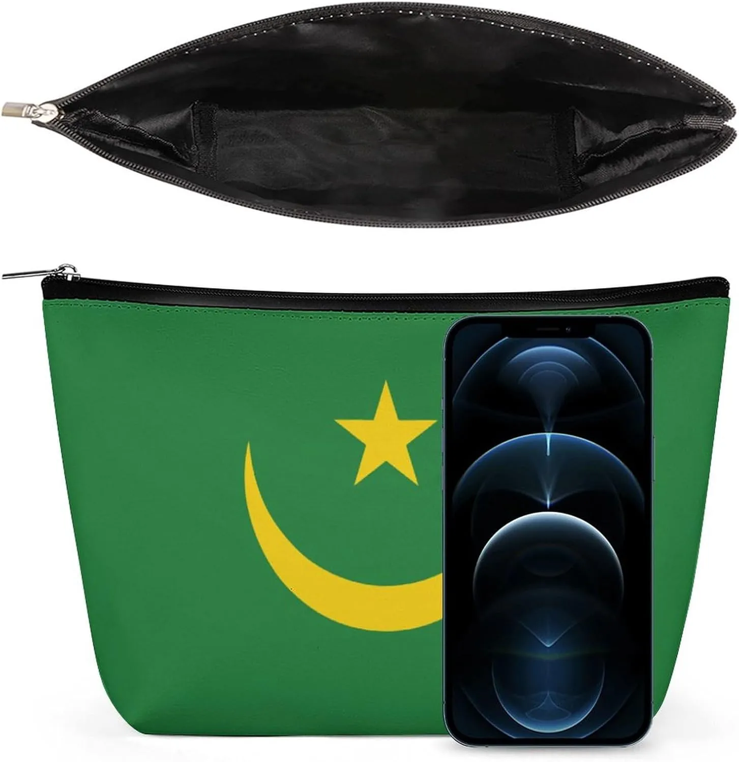 Calculay Flag of Mauritania Makeup Bag Portable Travel Large -capacity Storage Bag