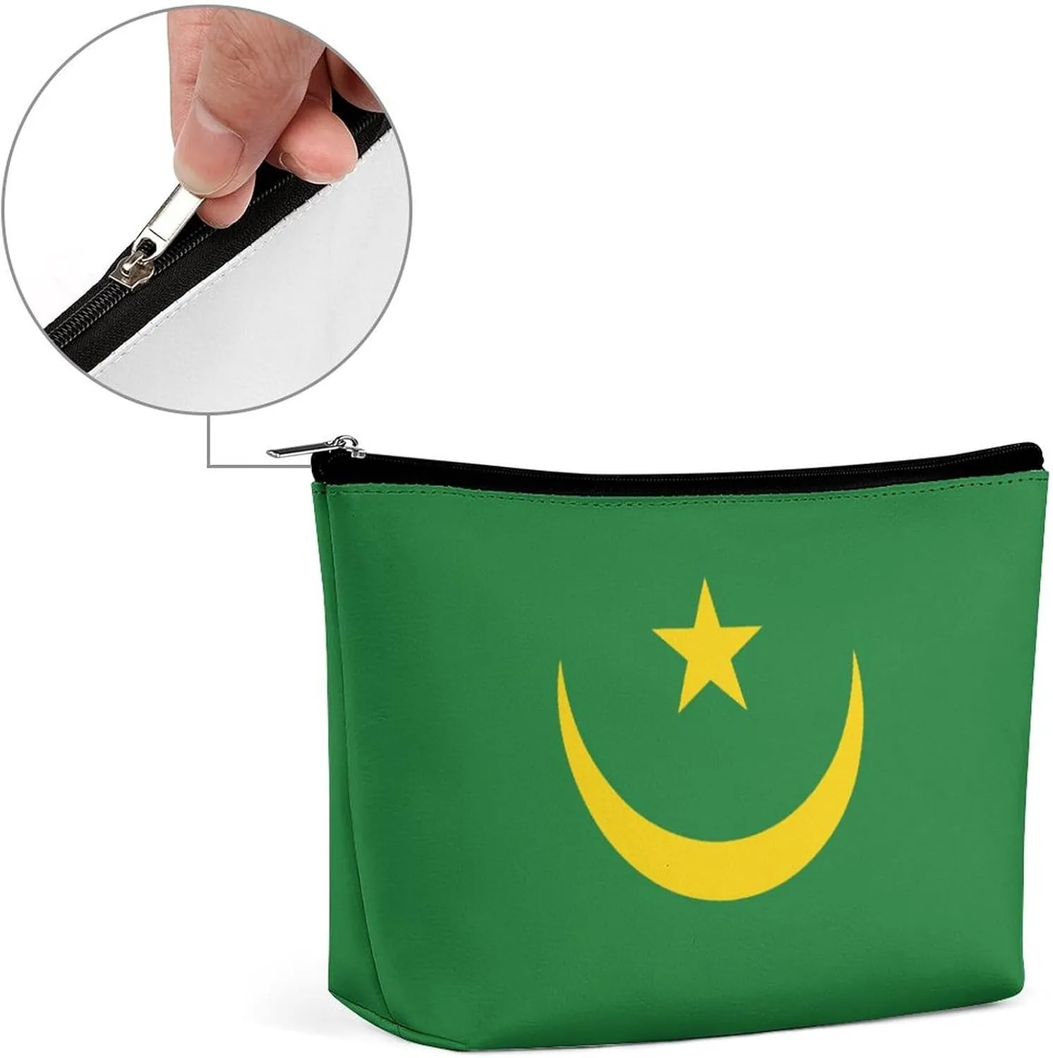 Calculay Flag of Mauritania Makeup Bag Portable Travel Large -capacity Storage Bag