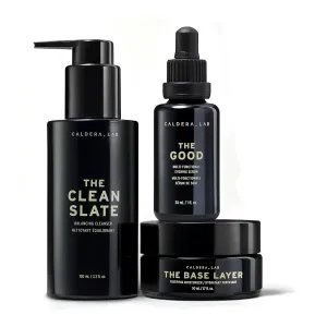 Caldera   Lab The Regimen, Vegan Skin Care Bundle: Gentle Foaming Cleanser, Ultra-Hydrating Moisturizer & Multi-Functional Facial Serum – MADE SAFE Certified