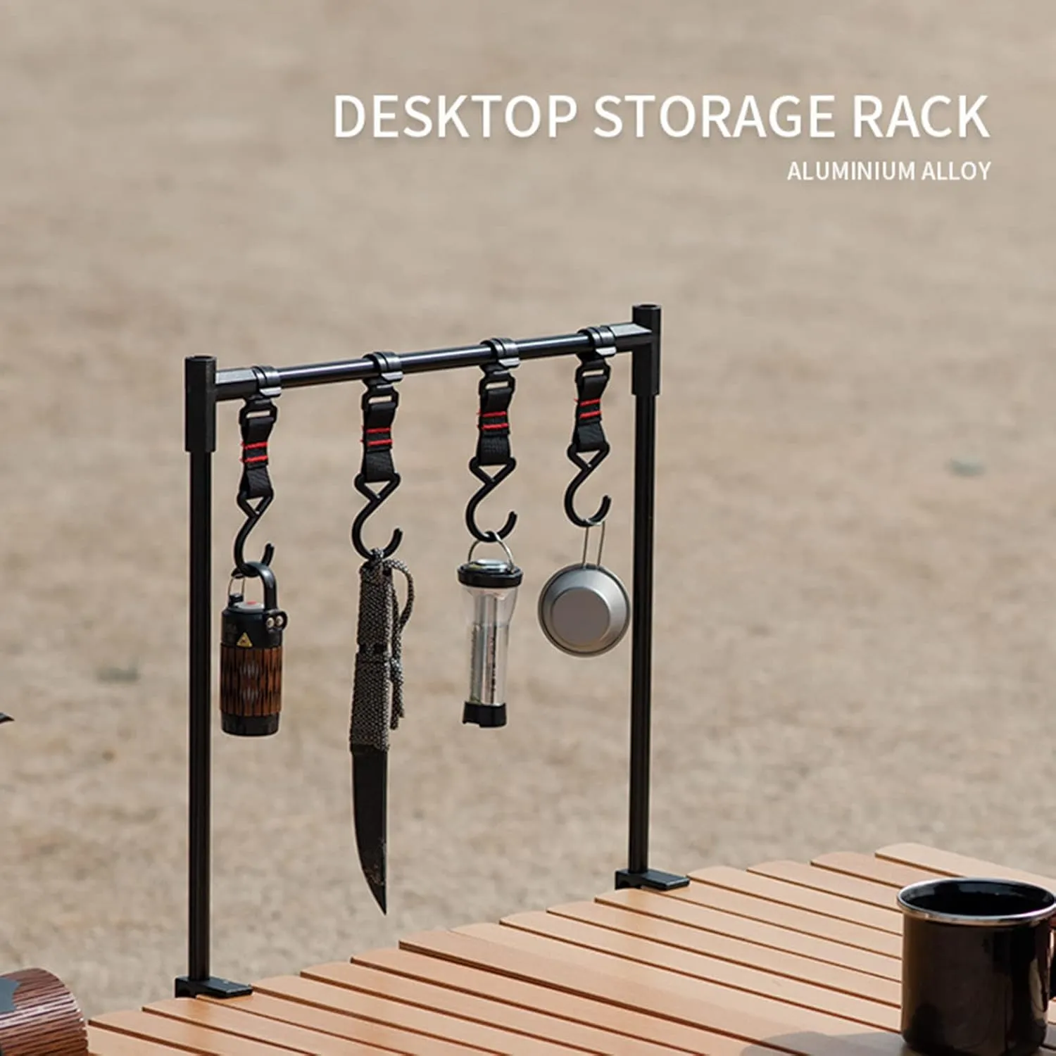Camping Cookware Hanging Rack Camping Lamp Holder Multi-functional Cookware Shelf Cookware Holder With Hooks