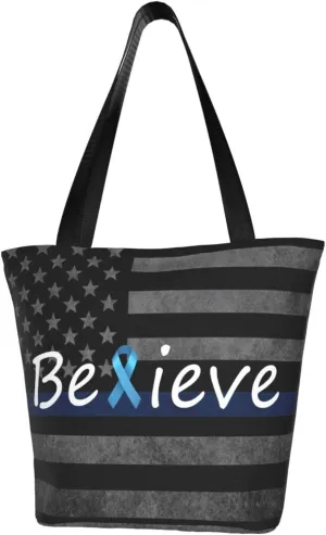 Cancer Believe Prostate Cancer Fashion Shoulder Bag Large Capacity For Man Or Woman