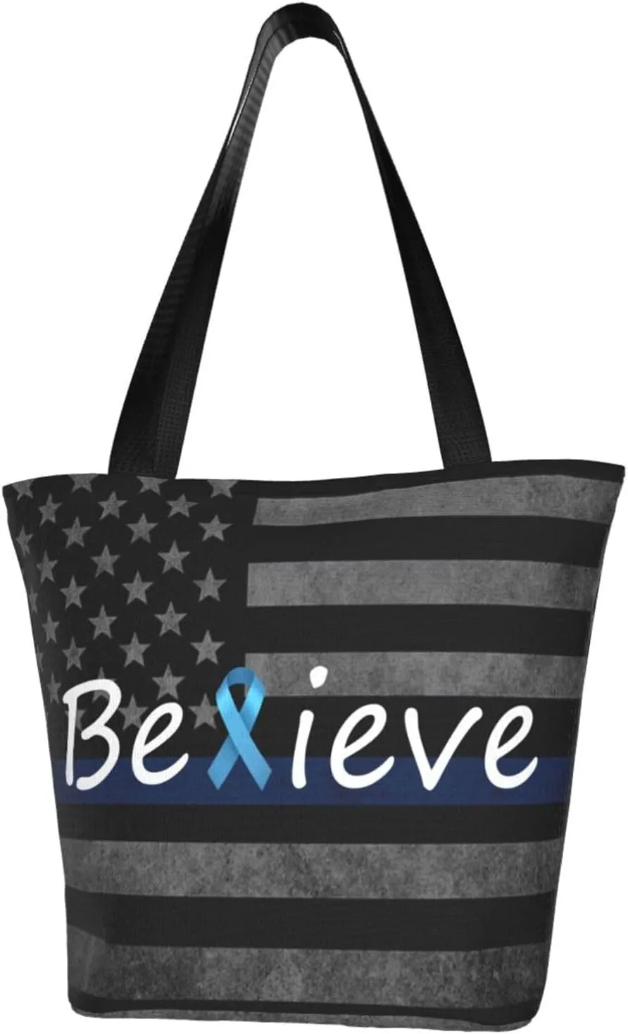 Cancer Believe Prostate Cancer Fashion Shoulder Bag Large Capacity For Man Or Woman