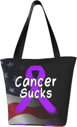 Cancer Sucks Testicular Cancer Awareness Fashion Shoulder Bag Large Capacity For Man Or Woman