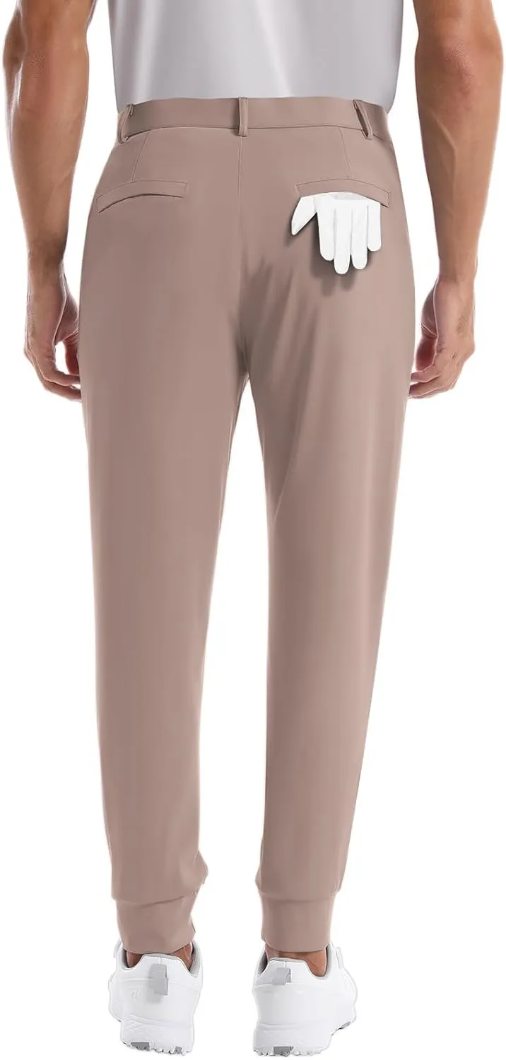 CANGHPGIN Mens Athletic Joggers with Zipper Pockets Lightweight Golf Pants Men Stretch Relaxed Fit Tapered Work Travel Pants