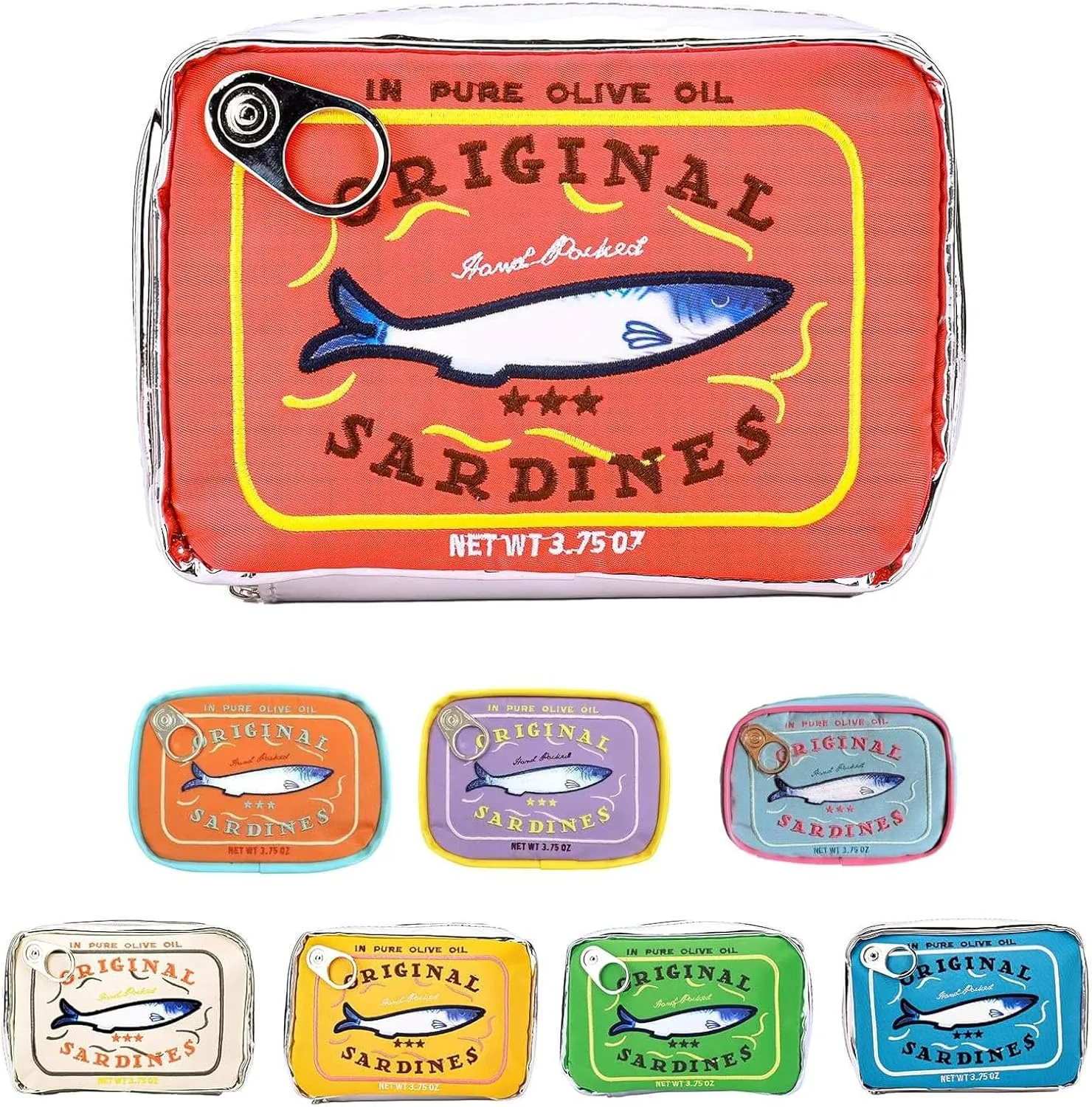 Canned Sardines Makeup Bag, Canned Sardines Style Toiletry Bag Cute Travel Bag Creative Cute Makeup Bag Aesthetic Toiletry Bag for Women