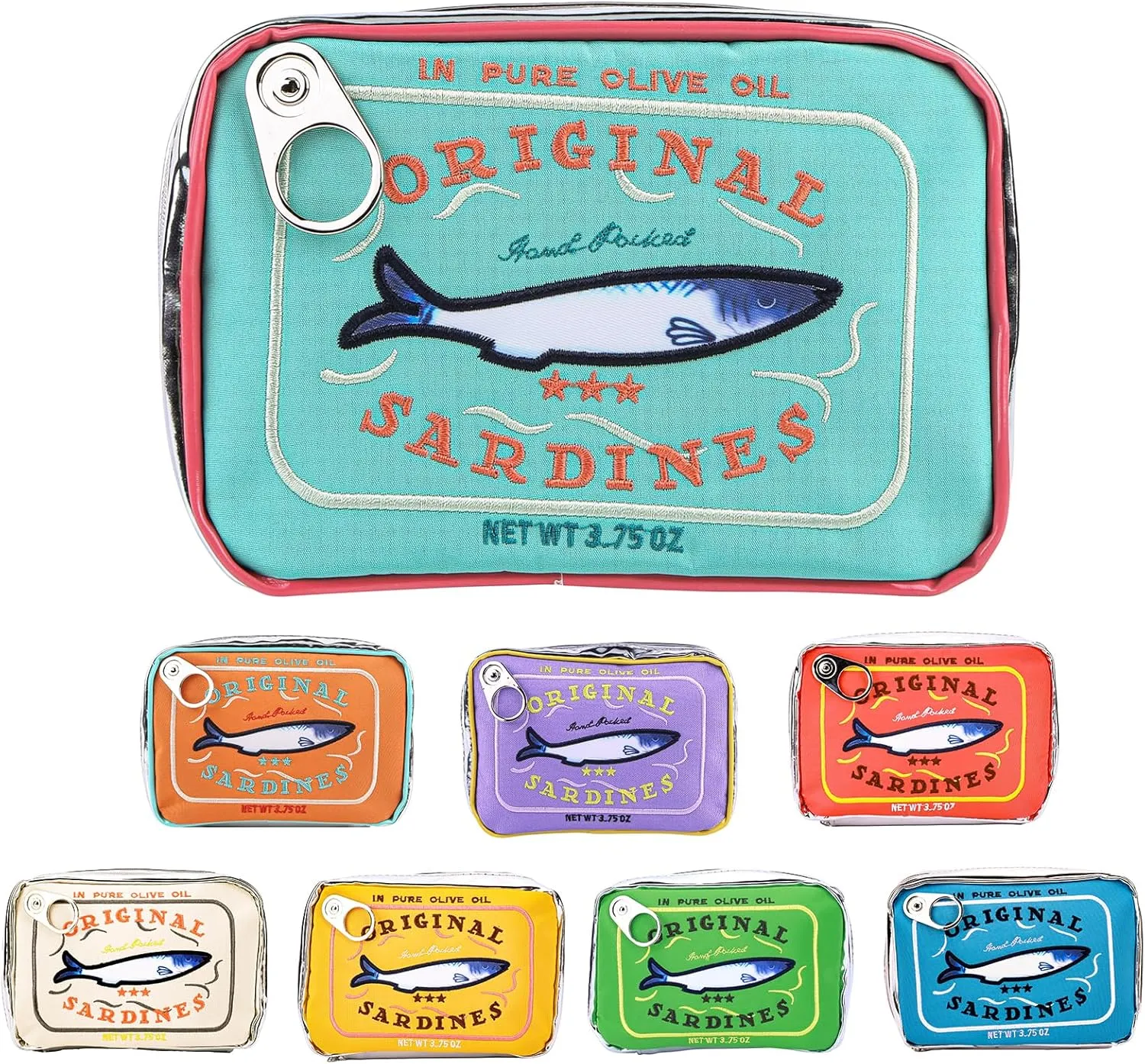 Canned Sardines Makeup Bag, Canned Sardines Style Toiletry Bag Cute Travel Bag Creative Cute Makeup Bag Aesthetic Toiletry Bag for Women