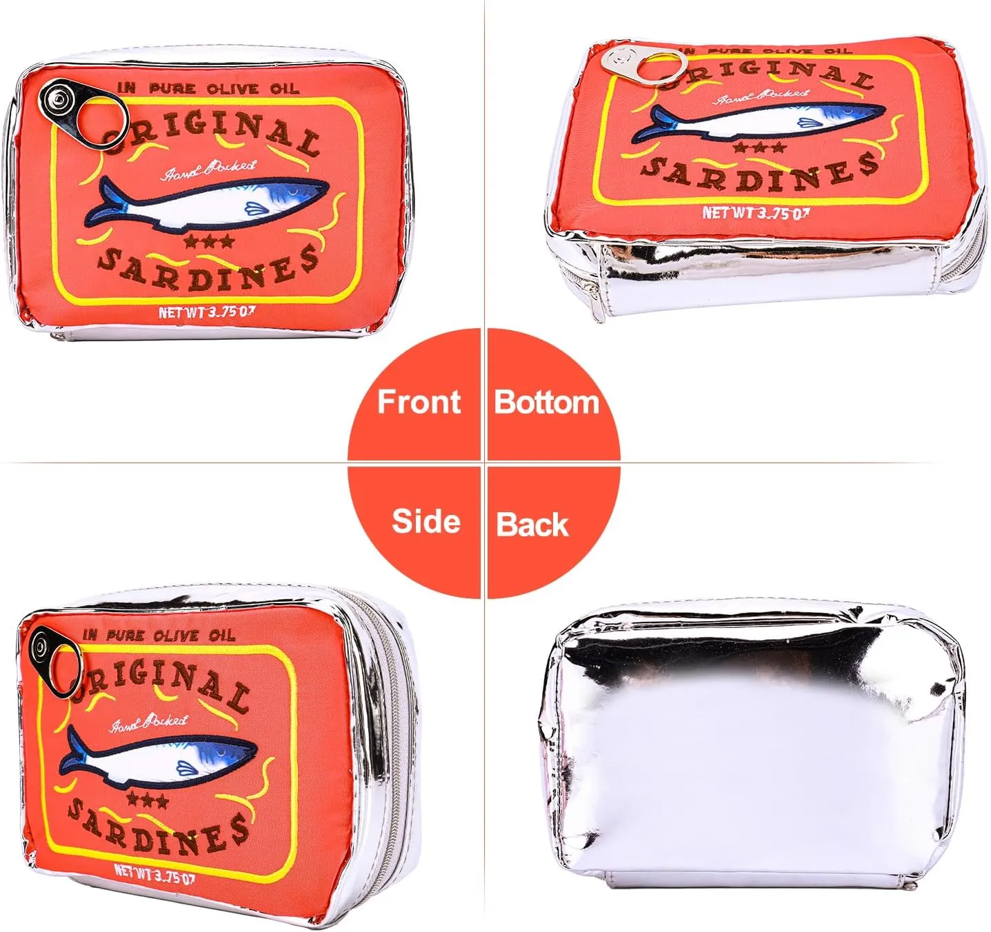 Canned Sardines Makeup Bag, Canned Sardines Style Toiletry Bag Cute Travel Bag Creative Cute Makeup Bag Aesthetic Toiletry Bag for Women