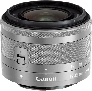 Canon EF-M 15-45mm f/3.5-6.3 Image Stabilization STM Zoom Lens (Silver) (Renewed)