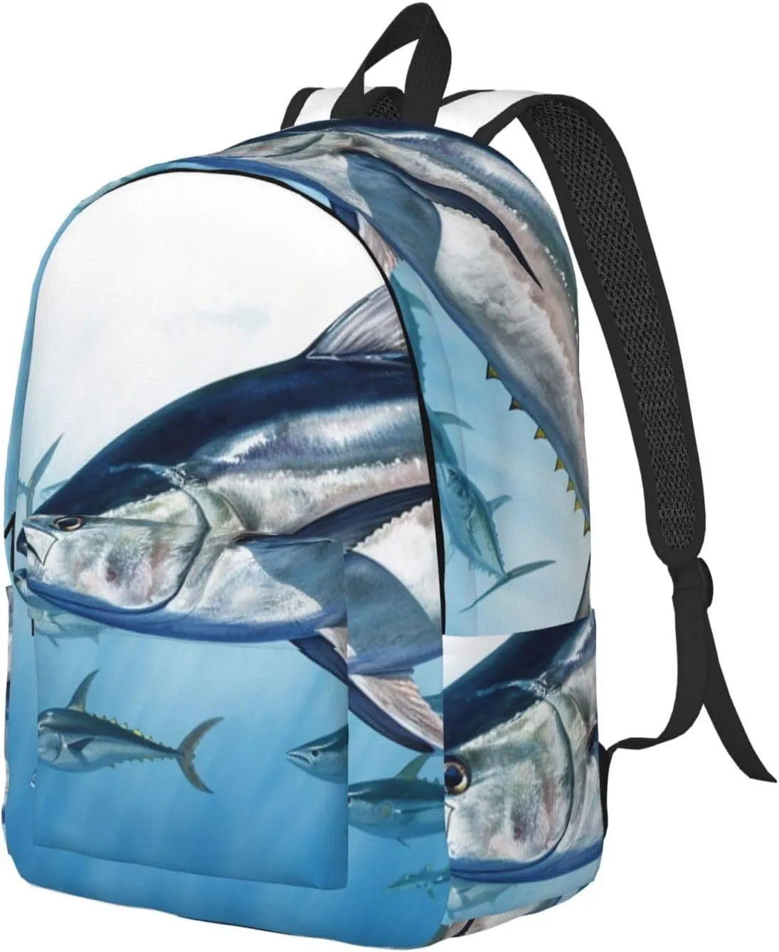 Canvas Backpack Bluefin Tuna Thunnus Travel Laptop Backpack Casual Daypack Carry On Rucksack for Men Women Medium