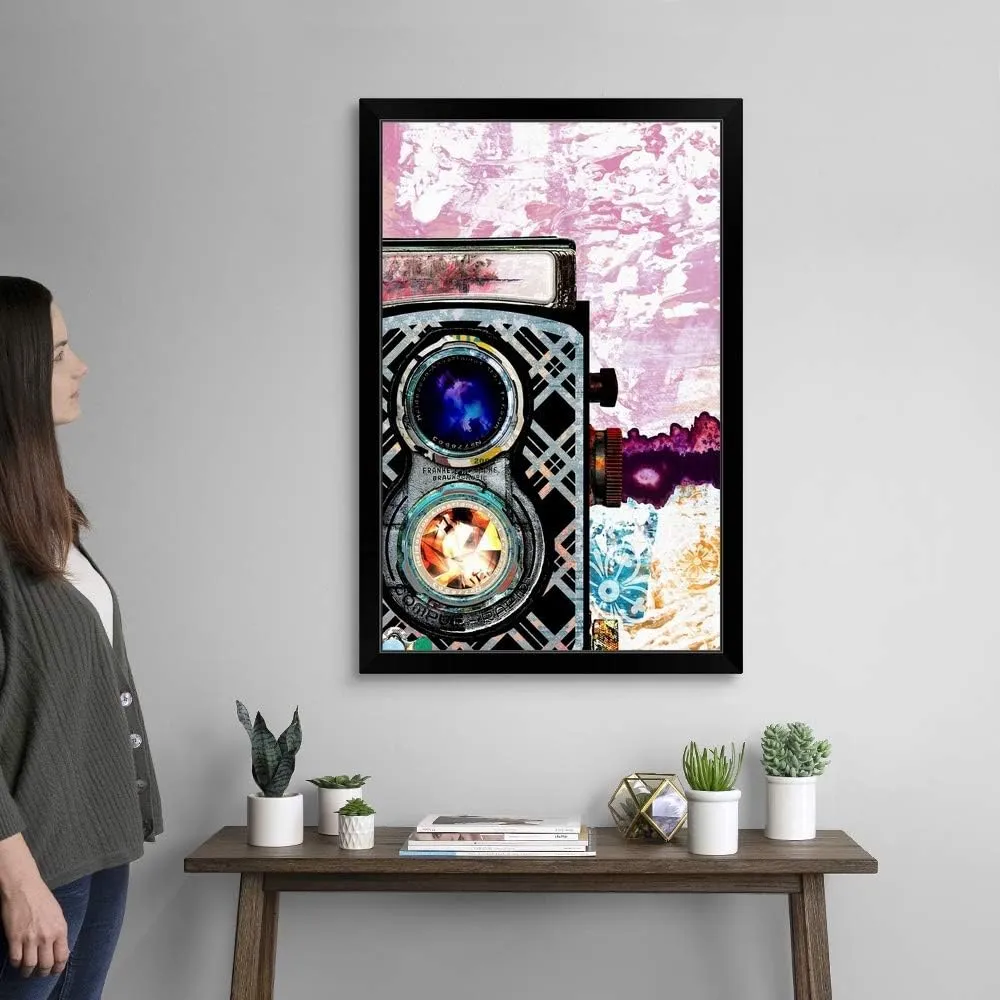CANVAS ON DEMAND Pop Art - Psychedelic Rolleiflex Black Framed Art Print, Artwork