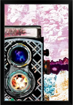 CANVAS ON DEMAND Pop Art - Psychedelic Rolleiflex Black Framed Art Print, Artwork