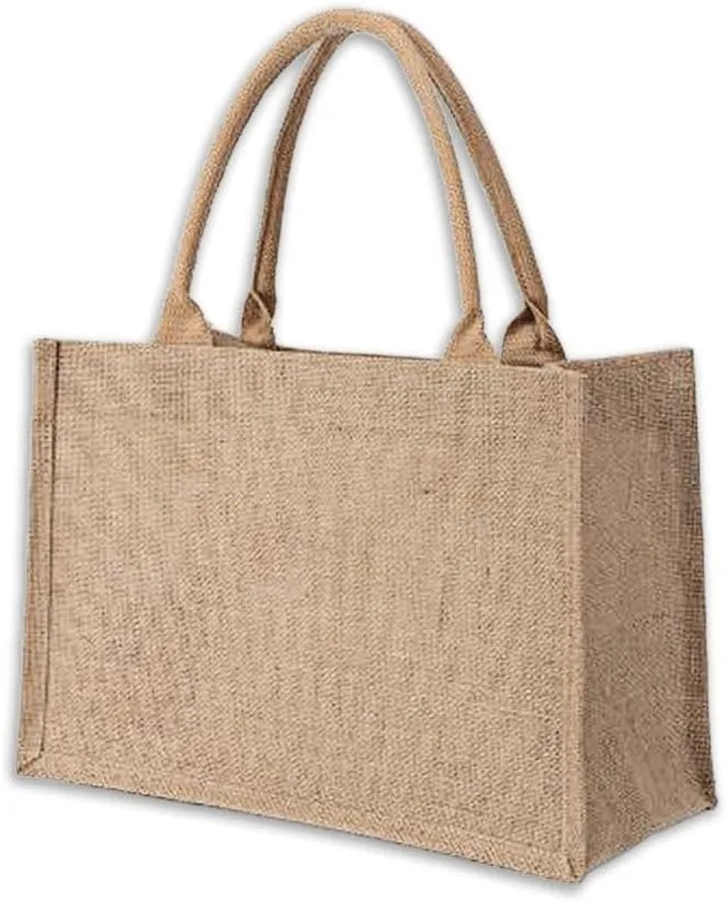 Canvas Tote Bag Burlap Jute Tote Bags Lightweight Small Reusable Grocery Shopping Bag with Handles