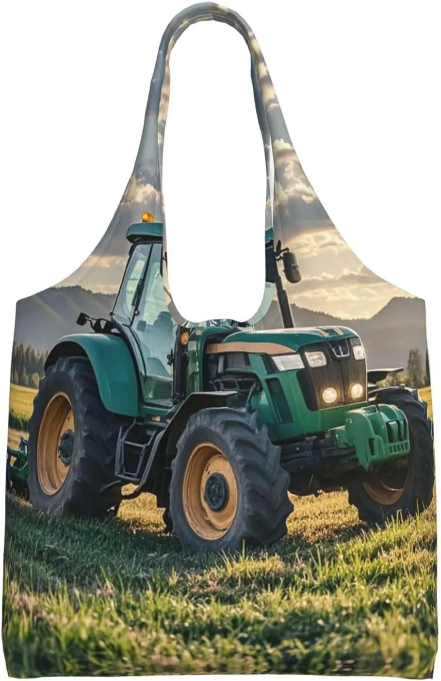 Canvas Tote Bag Lightweight Reusable Grocery Shopping Bag Tractor farm Handbag for Women Men