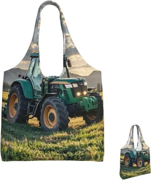 Canvas Tote Bag Lightweight Reusable Grocery Shopping Bag Tractor farm Handbag for Women Men