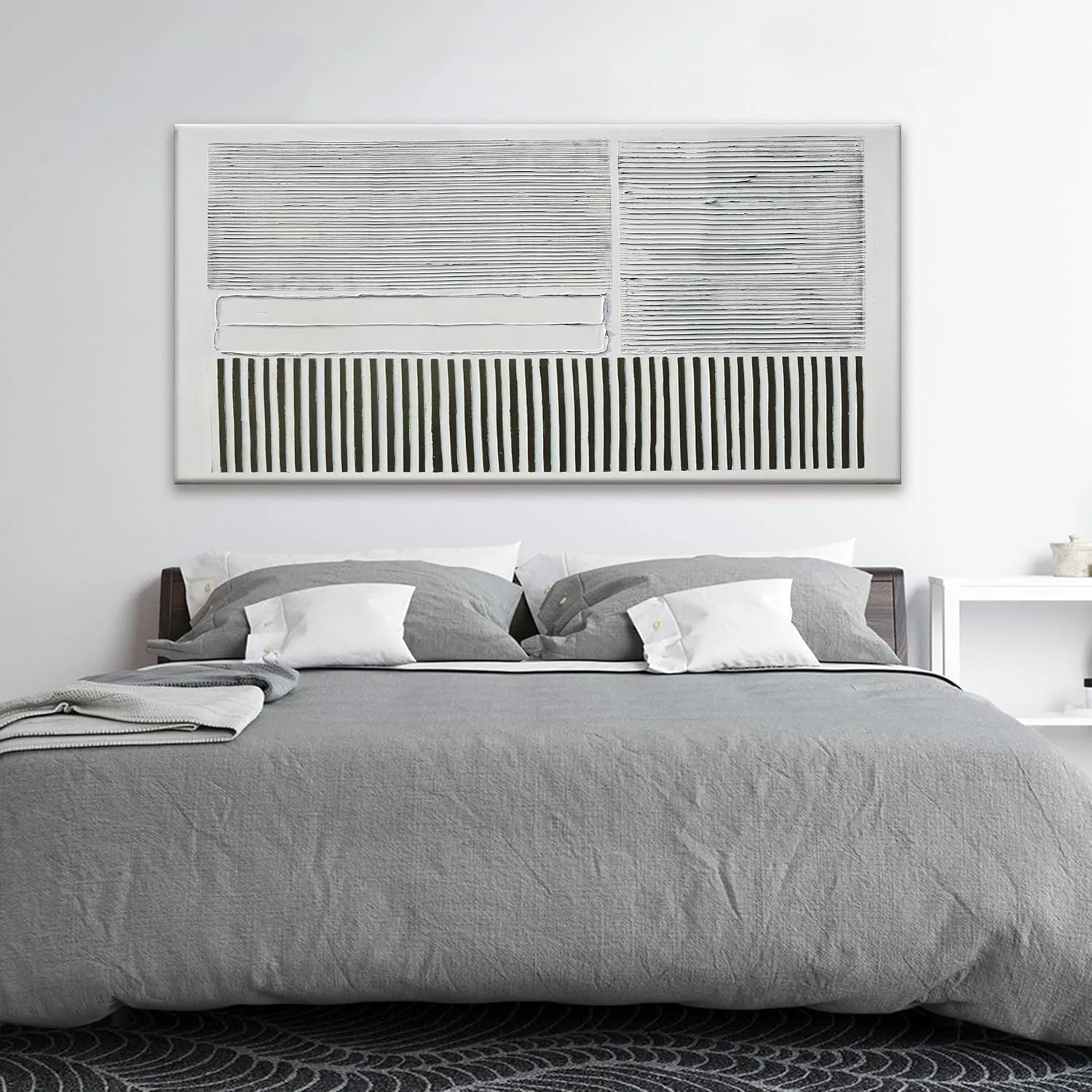 Canvas Wall Art Decor Large Canvas Wall Art For Living Room Abstract Art Black and White Wall Art Decor Abstract Modern Wall Art Prints Large Art Work For Bedroom Office Kitchen Wall Decor 29" x 58"