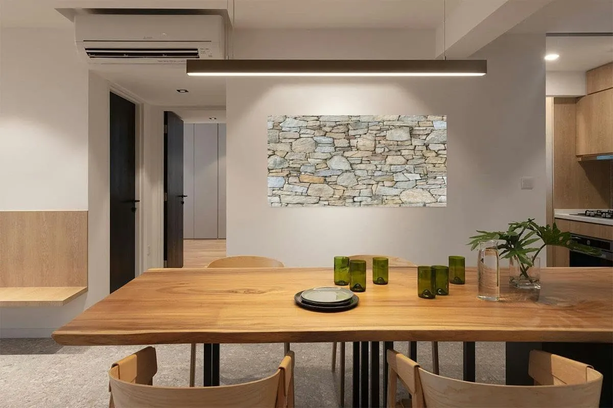 Canvas Wall Art for Living Room Bedroom Alpine Stone Veneer Cladding Rock Wall Big Large Wall Art Decor Framed Painting Wall Pictures Prints Artwork Office