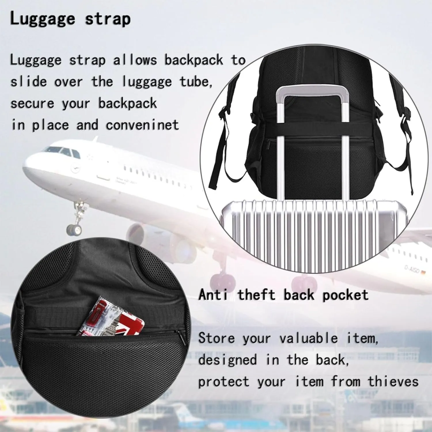 Cape Verde Lion Flag Travel Backpacks Casual Backpack Large Capacity Laptop Rucksack Luggage Daypacks with USB Charging Port Multi-Pockets Bags for Hiking