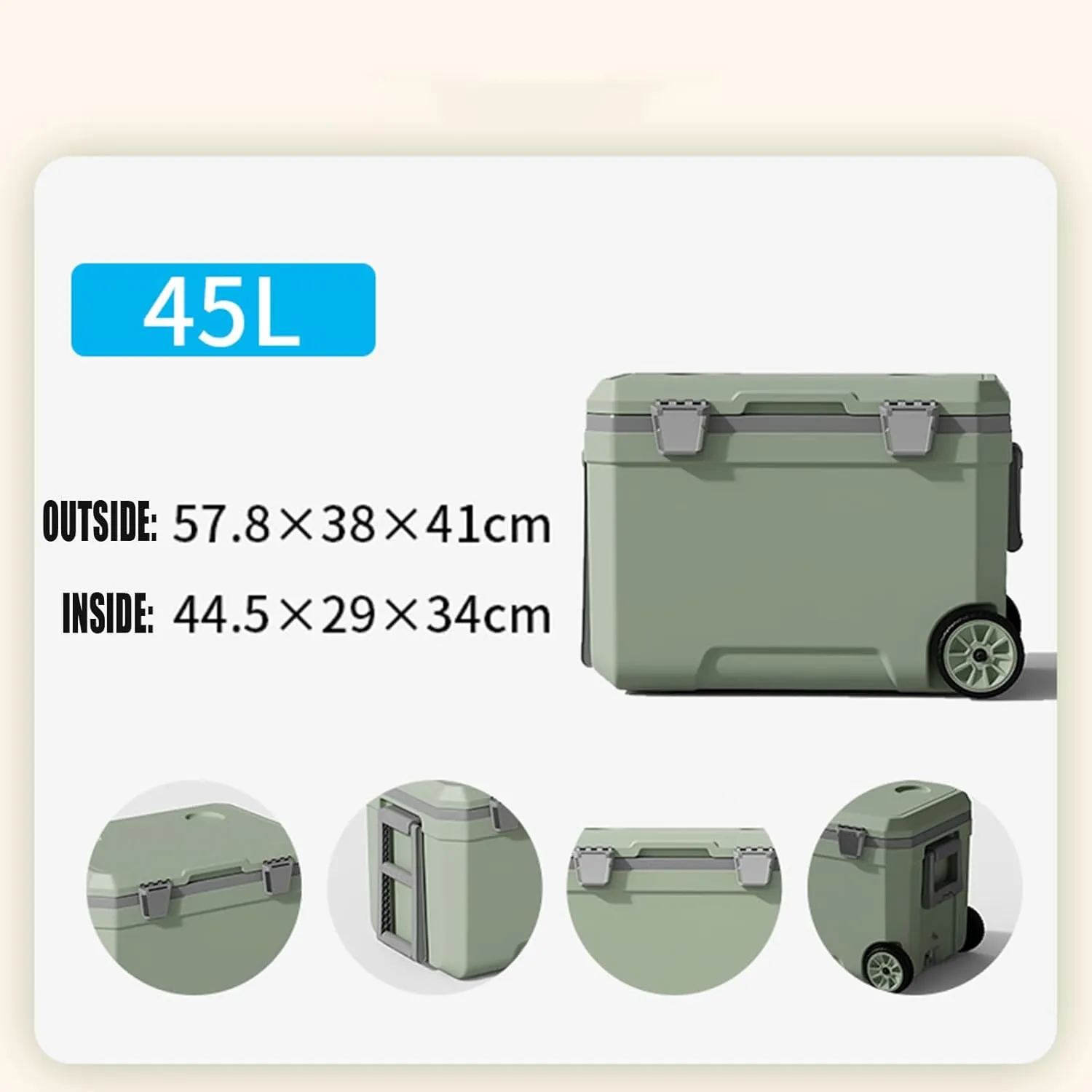 Car Camping Coolers for Nissan Kubistar/Maxima/Micra/NP300/NV250/Primera/Pulsar, Waterproof Portable Cooler, Leak Proof Picnic Insulated Bag, Ultra-Light Premium Ice Chest Box,A-Green-45L