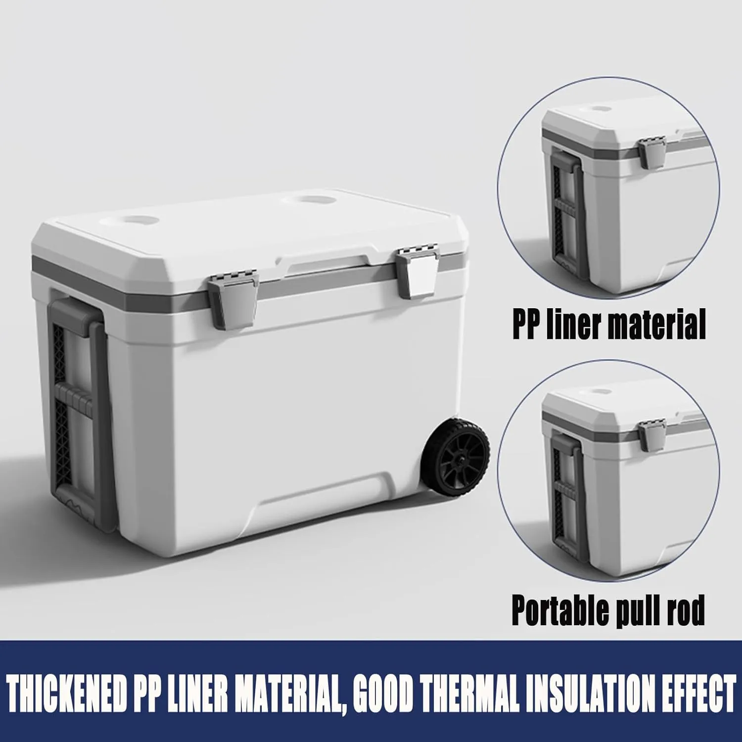 Car Camping Coolers for SsangYong Korando/Musso/Rexton/Torres/Actyon/Chairman, Waterproof Portable Cooler, Leak Proof Picnic Insulated Bag, Ultra-Light Premium Ice Chest Box,C-Blue-120L