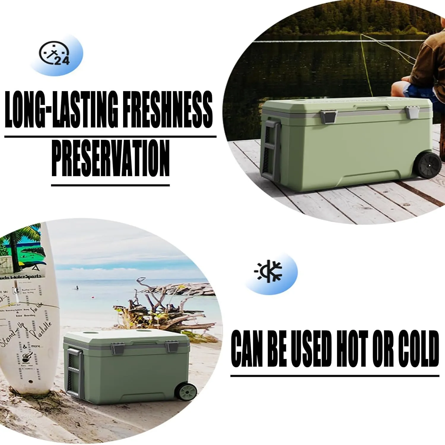 Car Camping Coolers for SsangYong Korando/Musso/Rexton/Torres/Actyon/Chairman, Waterproof Portable Cooler, Leak Proof Picnic Insulated Bag, Ultra-Light Premium Ice Chest Box,C-Blue-120L