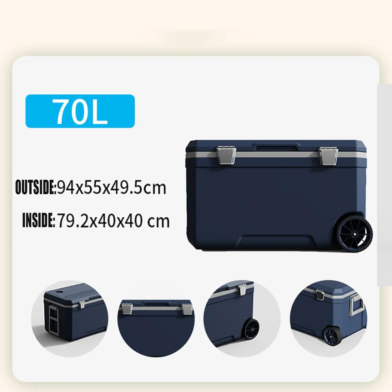 Car Camping Coolers for SsangYong Korando/Musso/Rexton/Torres/Actyon/Chairman, Waterproof Portable Cooler, Leak Proof Picnic Insulated Bag, Ultra-Light Premium Ice Chest Box,C-Blue-120L