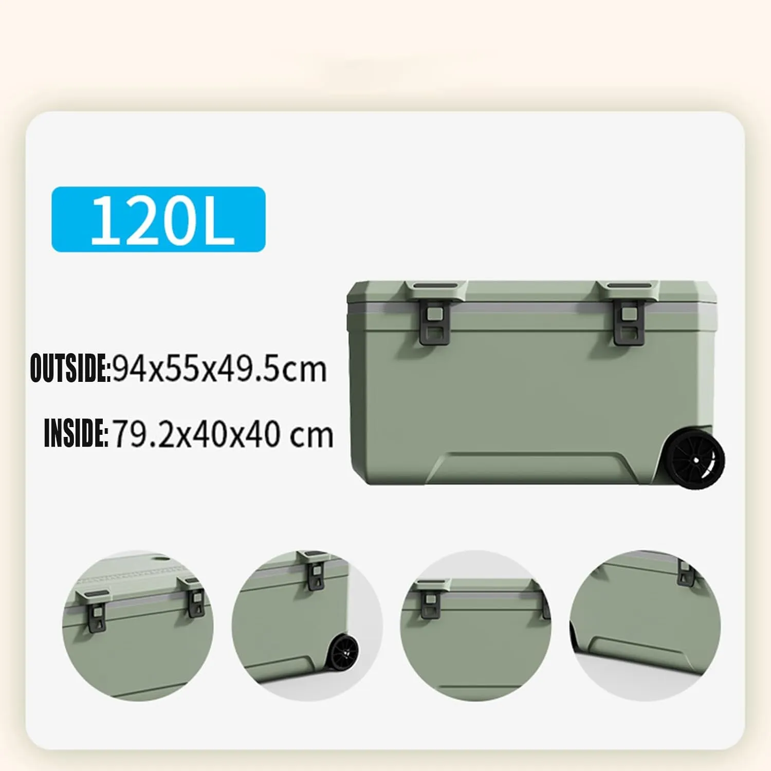 Car Camping Coolers for Toyota Previa/Starlet/Urban Cruiser/Verso/Yaris Verso, Waterproof Portable Cooler, Leak Proof Picnic Insulated Bag, Ultra-Light Premium Ice Chest Box,A-Green-120L