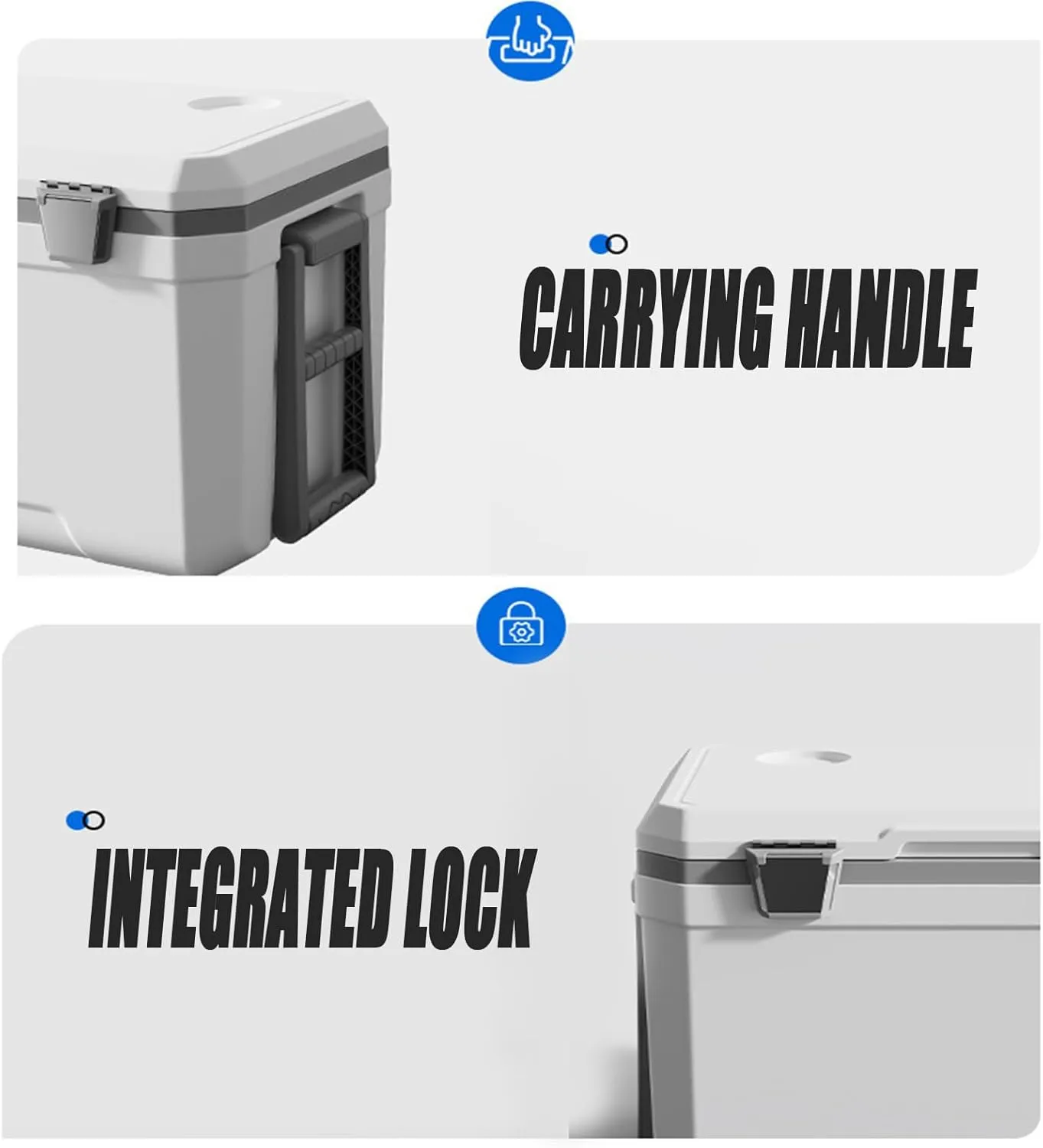Car Camping Coolers for Volkswagen Amarok/Caddy/Crafter/Passat, Waterproof Portable Cooler, Leak Proof Picnic Insulated Bag, Ultra-Light Premium Ice Chest Box,B-White-45L