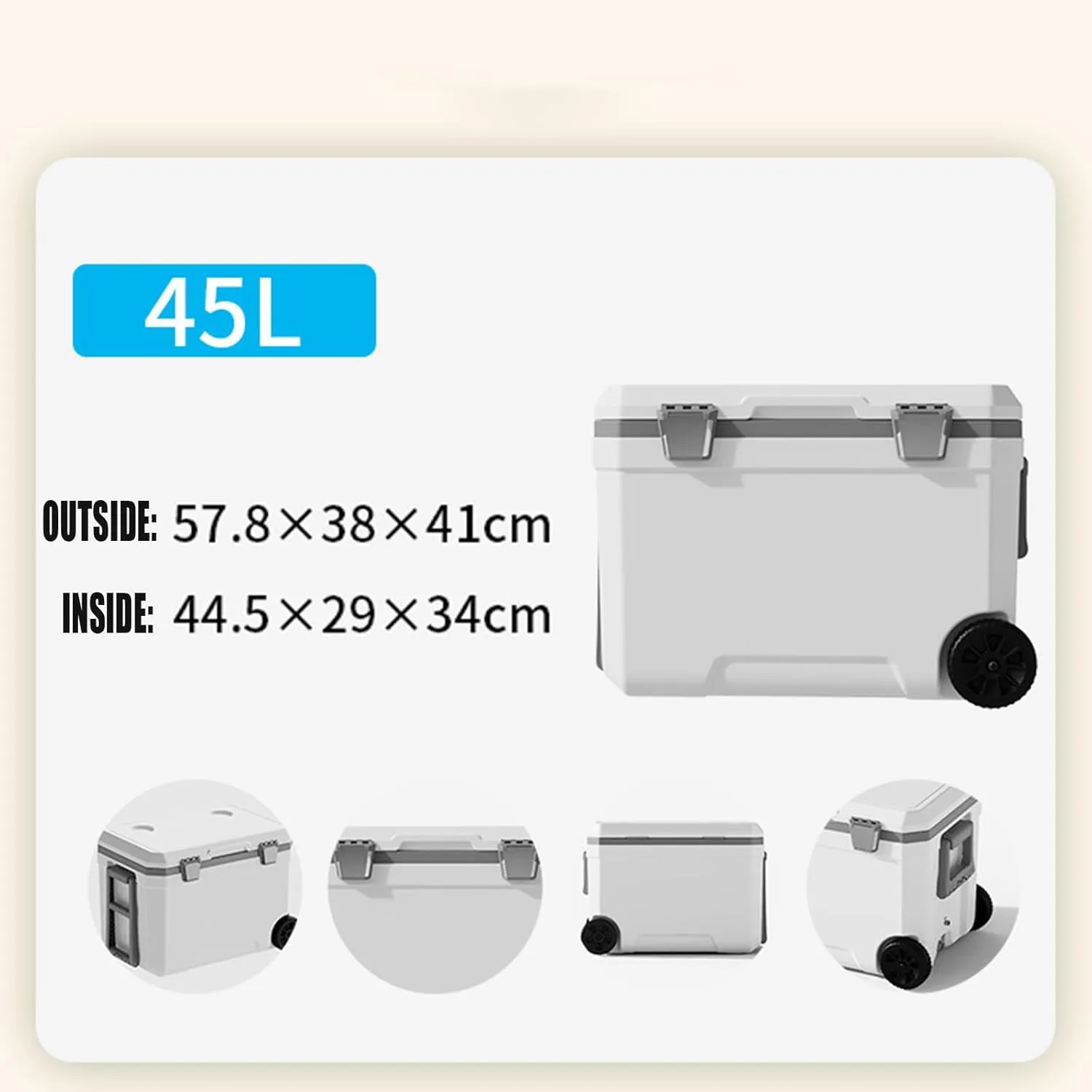 Car Camping Coolers for Volkswagen Amarok/Caddy/Crafter/Passat, Waterproof Portable Cooler, Leak Proof Picnic Insulated Bag, Ultra-Light Premium Ice Chest Box,B-White-45L