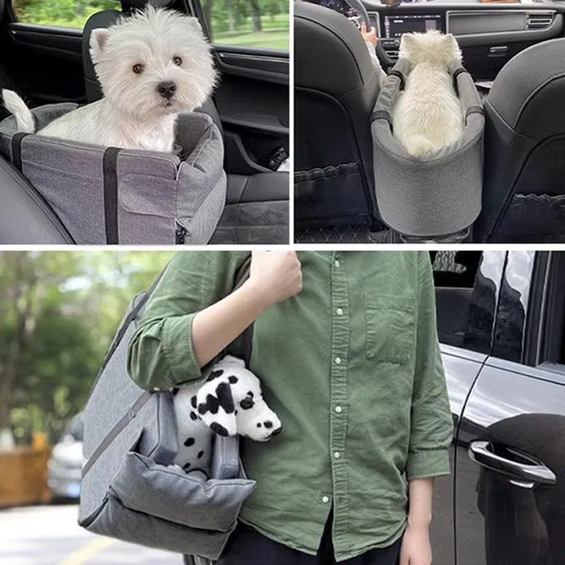 Car Pet Seat Auto Seat Center Console Dog Cat Nest Pad Removable Pet Carrier