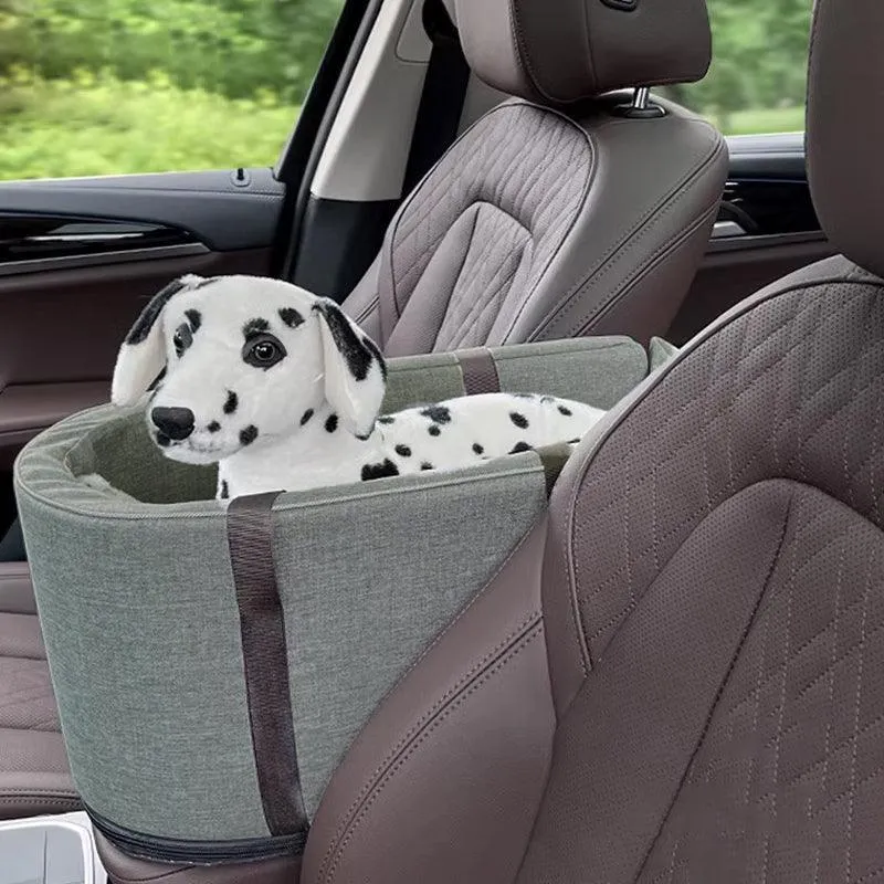 Car Pet Seat Auto Seat Center Console Dog Cat Nest Pad Removable Pet Carrier