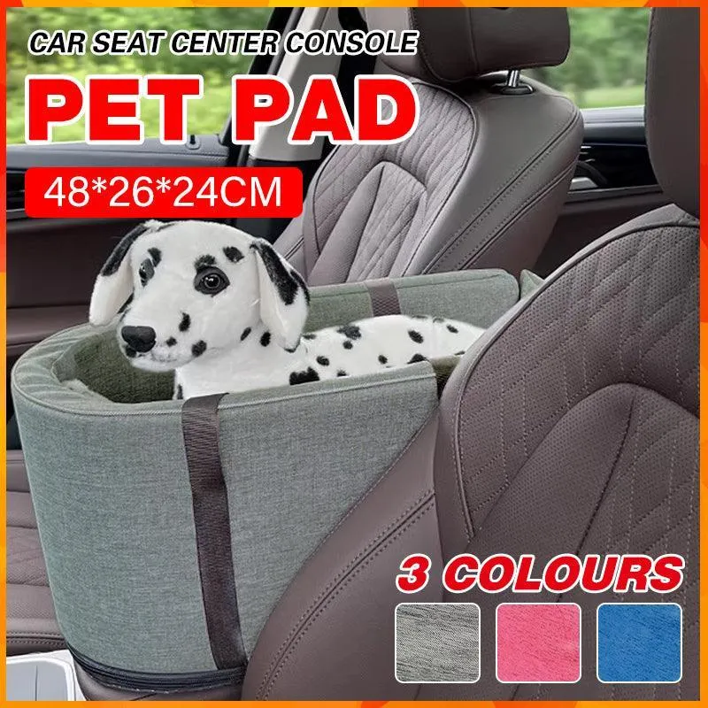 Car Pet Seat Auto Seat Center Console Dog Cat Nest Pad Removable Pet Carrier