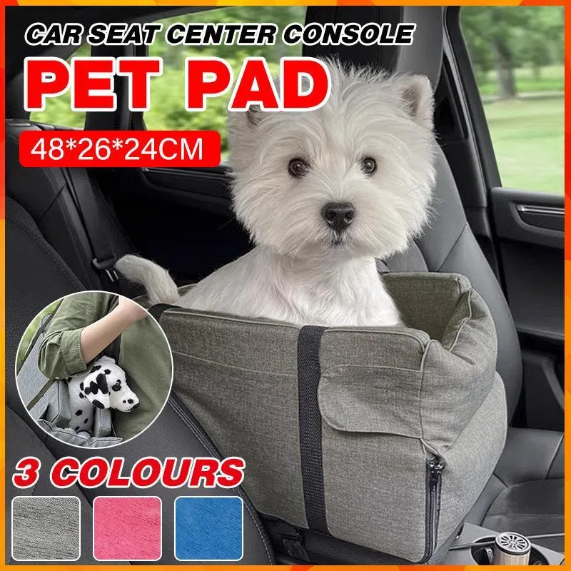Car Pet Seat Auto Seat Center Console Dog Cat Nest Pad Removable Pet Carrier