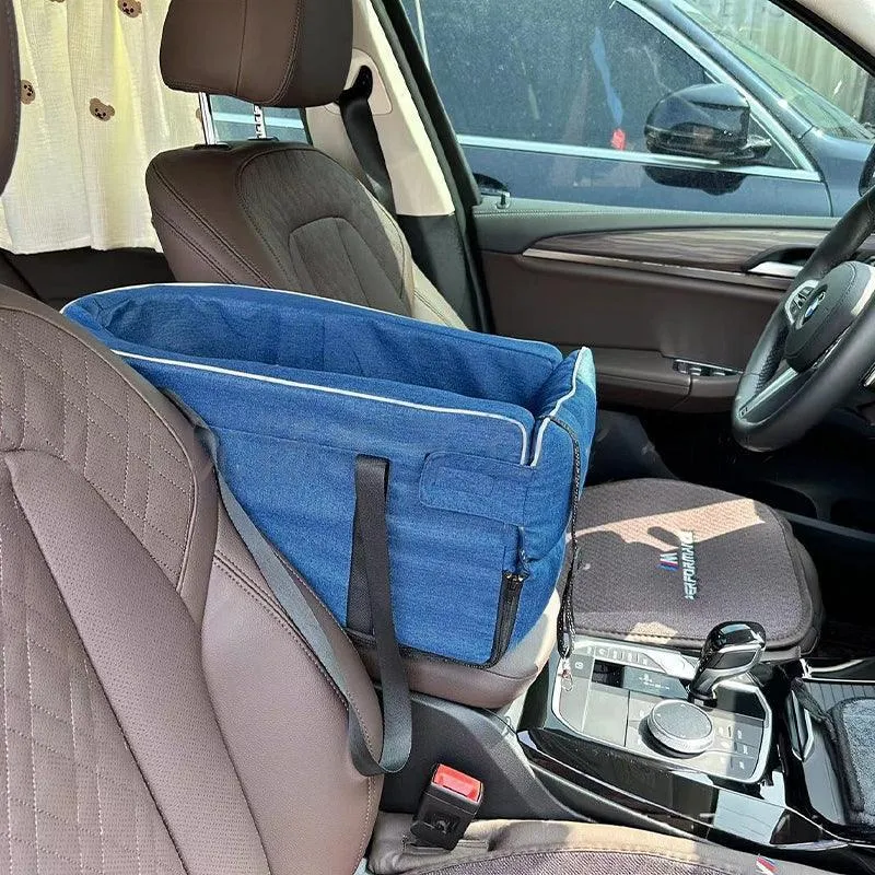 Car Pet Seat Auto Seat Center Console Dog Cat Nest Pad Removable Pet Carrier