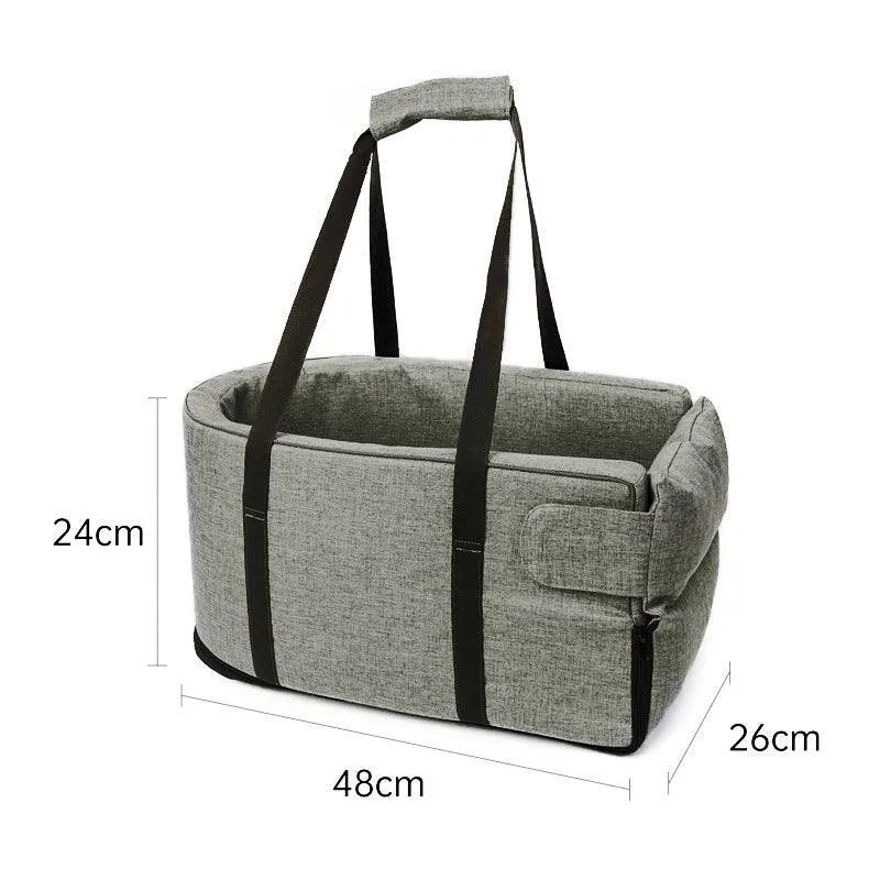 Car Pet Seat Auto Seat Center Console Dog Cat Nest Pad Removable Pet Carrier