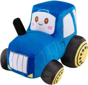 Car Plush Toy Soft Stuffed Car Plush Pillow Toy CuteTractor Cartoon Throw Pillow Plushie Gifts for Kids Birthday Christmas Party (Tractor Blue)