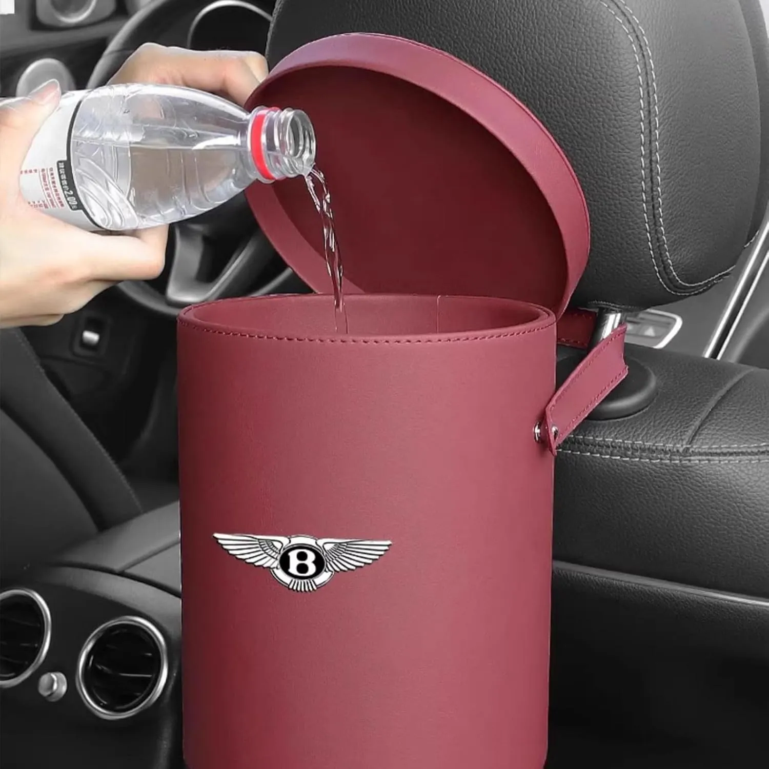 Car Trash Can for Bentley Continental GT Speed/Continental Supersports 2003-2018 Car Storage Bag Multifunction Car Organiser Car & Desktop Trash Cans Car Accessories,Black