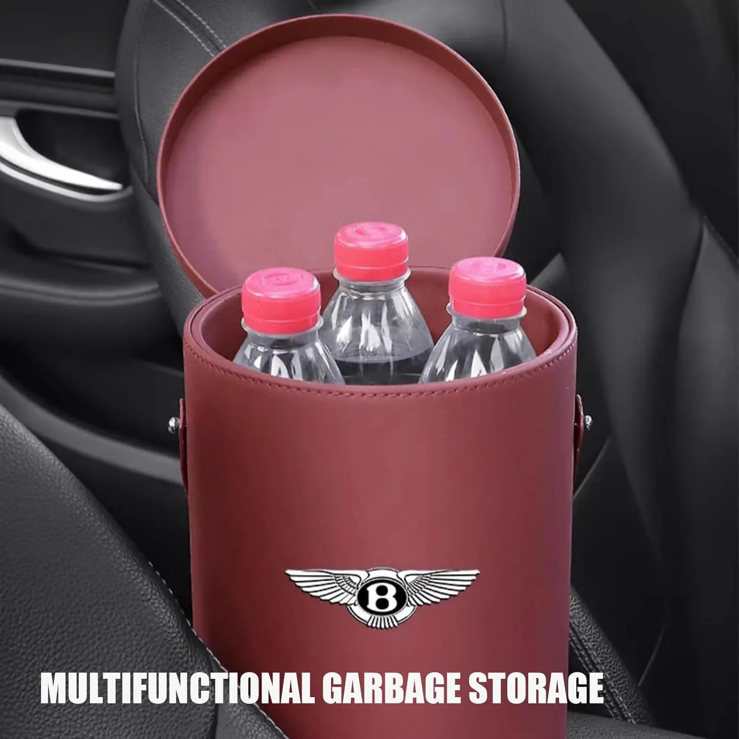 Car Trash Can for Bentley Continental GT Speed/Continental Supersports 2003-2018 Car Storage Bag Multifunction Car Organiser Car & Desktop Trash Cans Car Accessories,Black