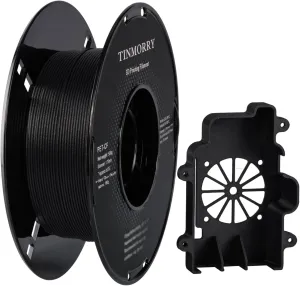 Carbon Fiber PET Filament 1.75mm, TINMORRY PET-CF 3D Printing Filament with Exceptional Thermal Resistance and Mechanical Properties, Compatible with Bambu FDM 3D Printers, 500g 1 Spool, Matt Black