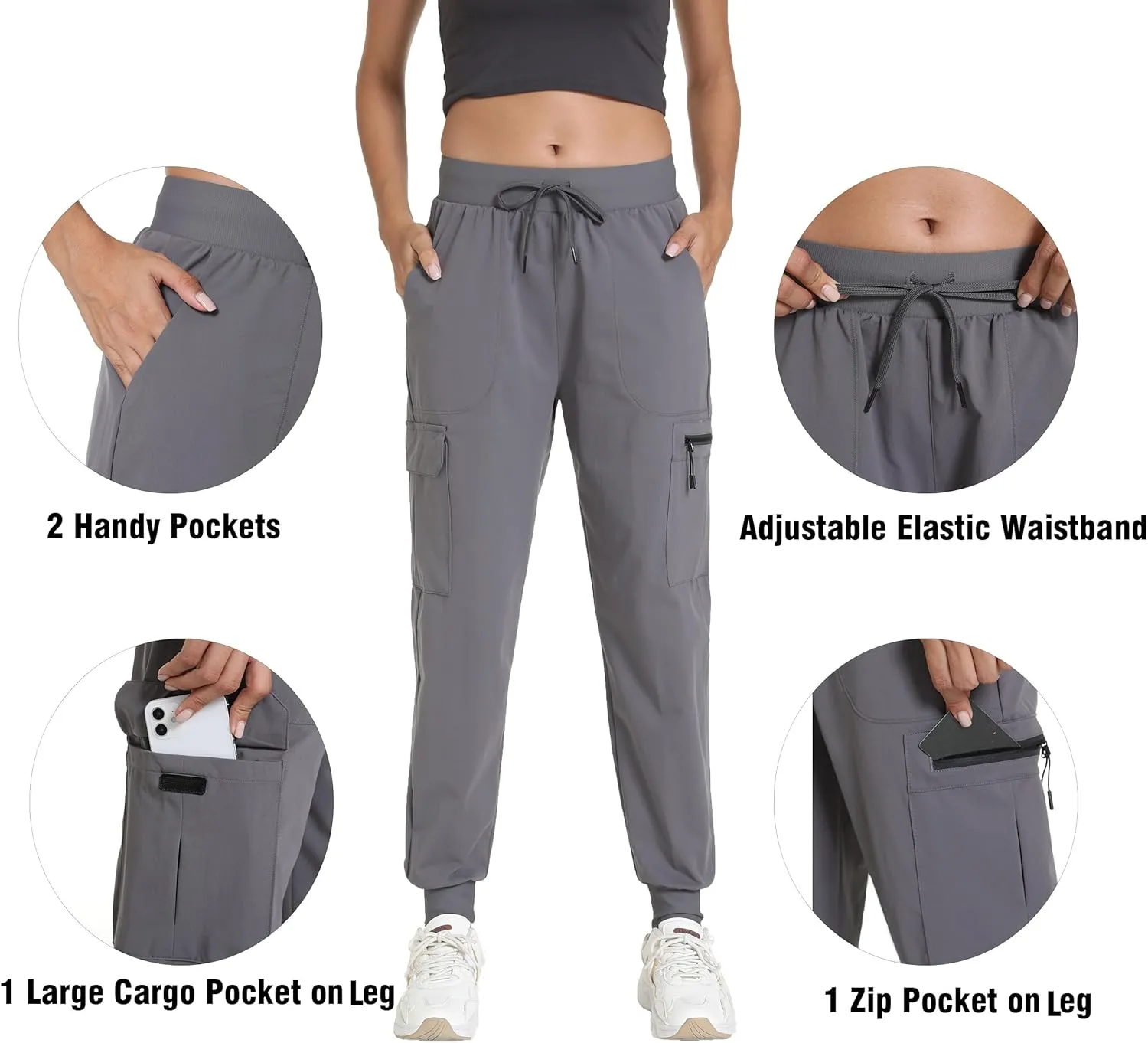 Cargo Pants for Women with Pocket Workout Athletic Joggers Lightweight Casual Travel Outdoor Camping Hiking Pants
