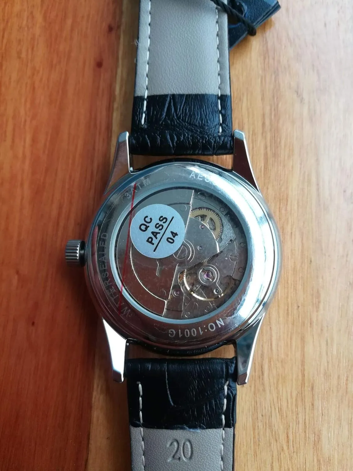 Carlien Men Simple Automatic Mechanical Watch Ultra Thin Case Wristwatch with Week & Date Window Aesop