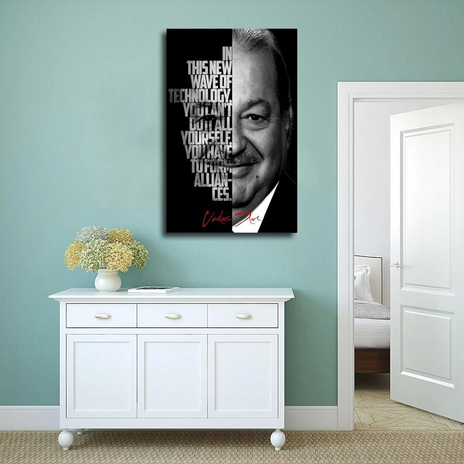 Carlos Slim Celebrity Quotes Poster 1 Canvas Poster Wall Art Decor Print Picture Paintings for Living Room Bedroom Decoration Frame:24x36inch(60x90cm)