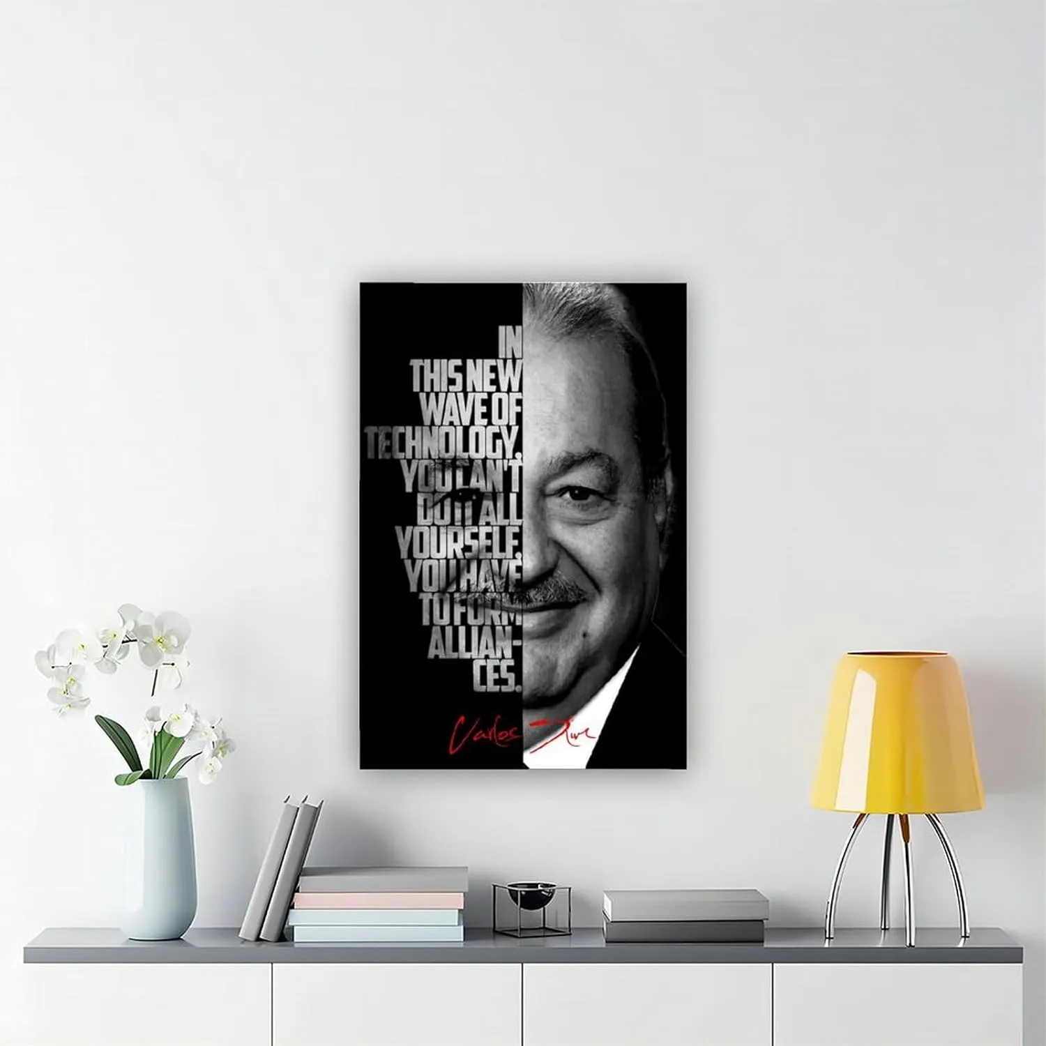 Carlos Slim Celebrity Quotes Poster 1 Canvas Poster Wall Art Decor Print Picture Paintings for Living Room Bedroom Decoration Frame:24x36inch(60x90cm)