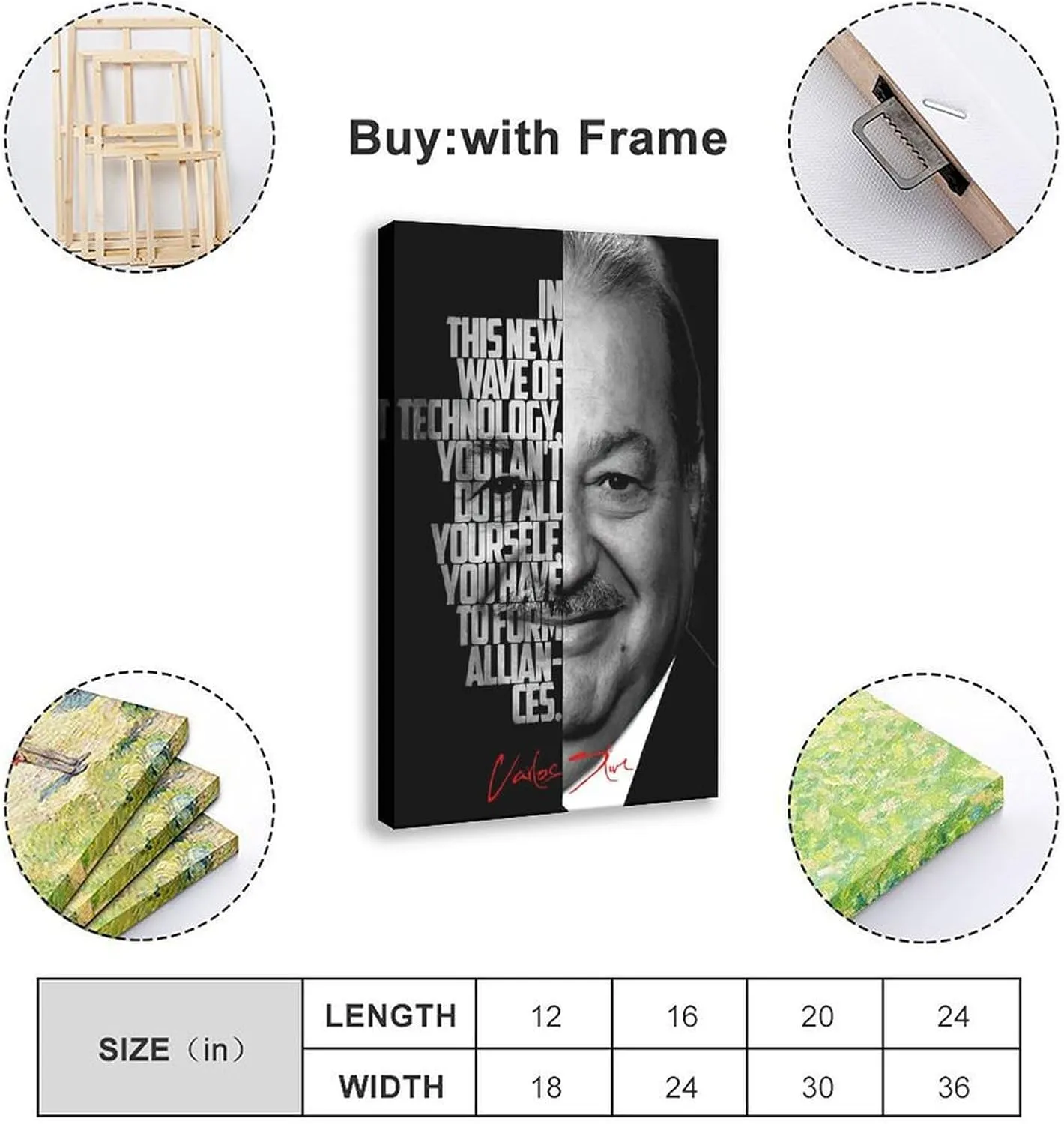 Carlos Slim Celebrity Quotes Poster 1 Canvas Poster Wall Art Decor Print Picture Paintings for Living Room Bedroom Decoration Frame:24x36inch(60x90cm)