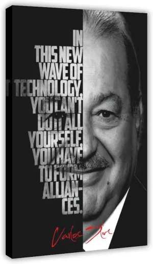Carlos Slim Celebrity Quotes Poster 1 Canvas Poster Wall Art Decor Print Picture Paintings for Living Room Bedroom Decoration Frame:24x36inch(60x90cm)