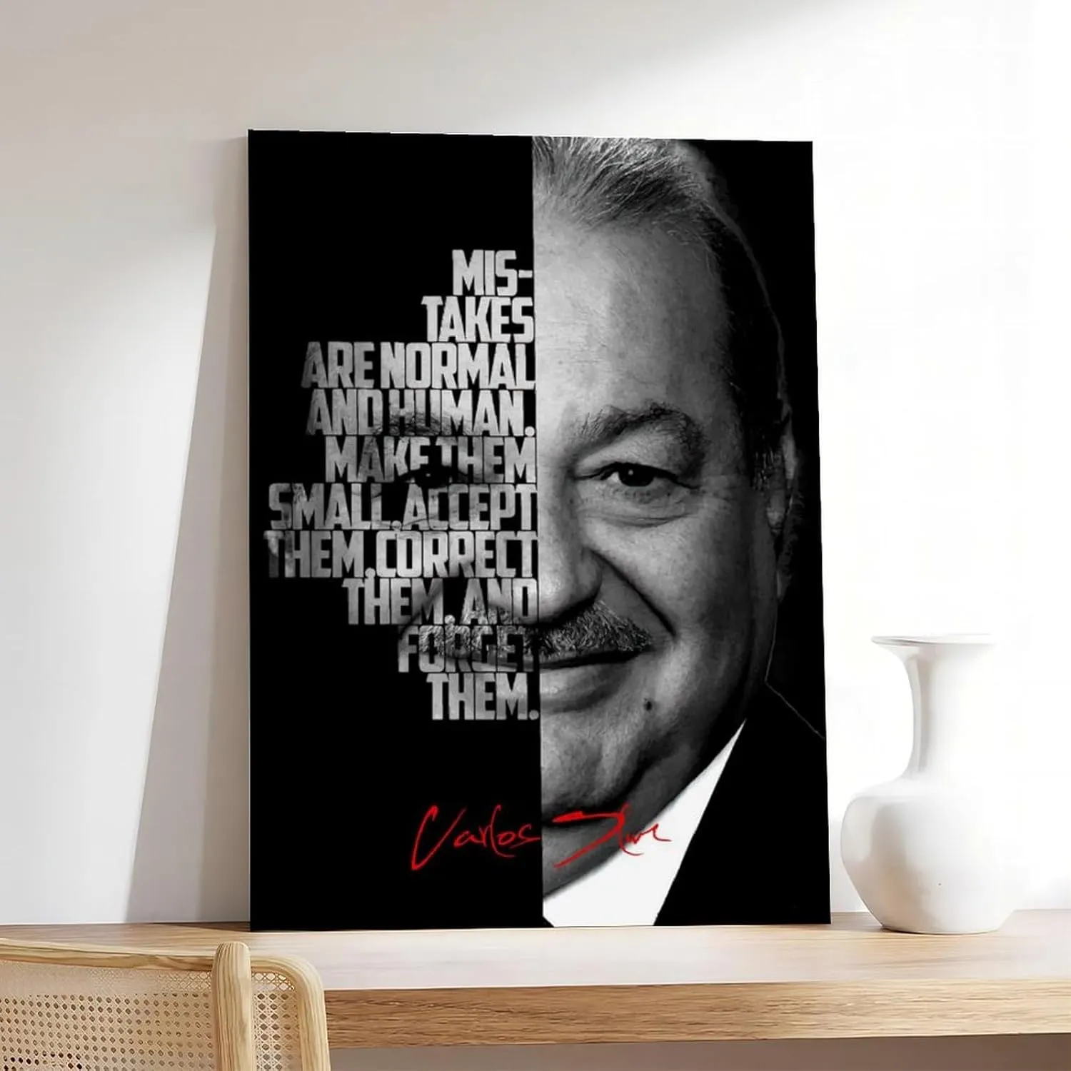 Carlos Slim Celebrity Quotes Poster 3 Canvas Poster Wall Art Decor Print Picture Paintings for Living Room Bedroom Decoration Unframe:24x36inch(60x90cm)